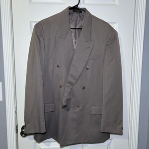 Suit Jacket Men's 42 Regular Gray Double Breasted Peak Lapel Damian II Blazer